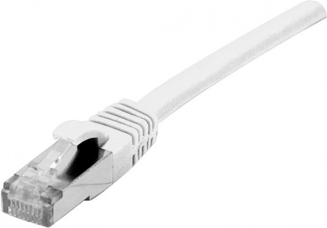 Patchkabel S/FTP, PiMF, Cat.6A (tiefgestellt), weiß, 20,0 m 10-Gigabit-fähiges Patchkabel mit RohkabelCat.7 Rohkabel und besonders schmalem Knickschutz (858647) von Dexlan