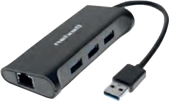 USB 3.0 Gigabit Netzwerk Adapter mit 3 Port USB 3.0 Hub (310723) von Dexlan