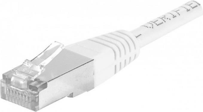 Patchkabel Cat. 6A, S/FTP, Kupfer, PoE, weiß, 10,0 m 10-Gigabit-fähiges Patchkabel mit besonders schmalem Knickschutz (858367) von Dexlan