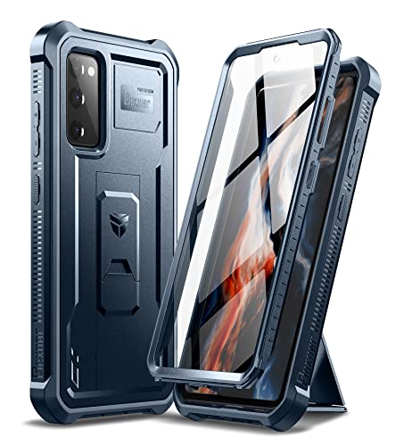 Dexnor Hülle Kompatibel mit Samsung Galaxy S20 FE 5G 6,5" (Not Fit S20) mit Integriertem Displayschutz 360 Ganzkörper-Stoßstangenschutz mit Ständer - Marineblau von Dexnor