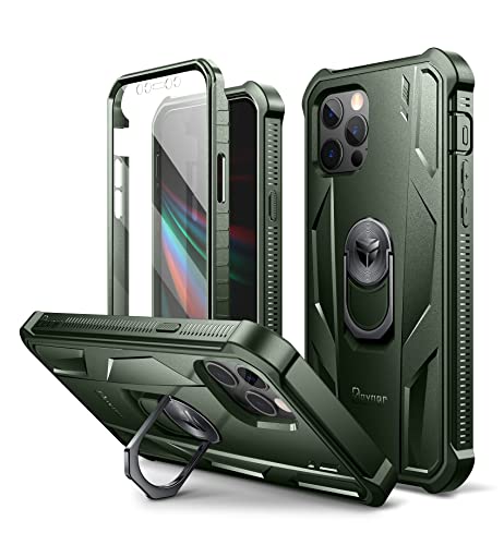 Dexnor Hülle Kompatibel mit iPhone 12 & 12 Pro [6,1 Zoll] 360 Ganzkörper Heavy Duty Military Grade Stoßfest Hard Back Cover Integrierter Displayschutz und Ständer für iPhone 12/12 Pro – Grün von Dexnor