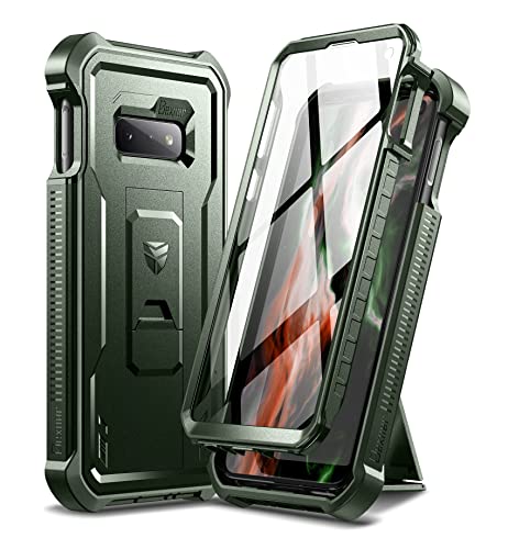 Dexnor Hülle Samsung Galaxy S10e, Eingebauter Displayschutz und Ständer, strapazierfähig, militärischer Schutz, stoßfest, Schutzhülle für Samsung Galaxy S10e, Grün von Dexnor