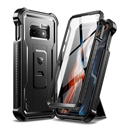 Dexnor Hülle Samsung Galaxy S10e, Eingebauter Displayschutz und Ständer, strapazierfähig, militärischer Schutz, stoßfest, Schutzhülle für Samsung Galaxy S10e, Schwarz von Dexnor