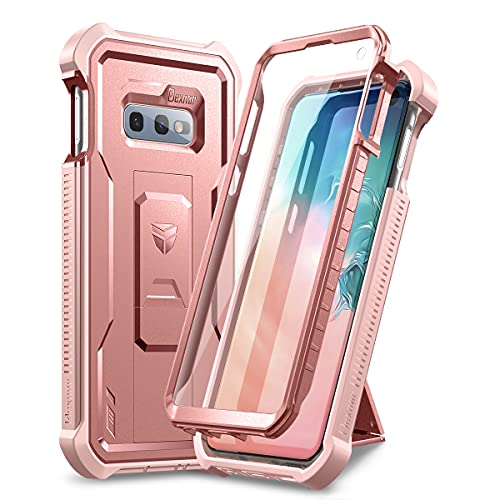 Dexnor Hülle Samsung Galaxy S10e, mit integriertem Displayschutz und Ständer, strapazierfähig, militärischer Schutz, stoßfest, Schutzhülle für Samsung Galaxy S10e, Roségold von Dexnor