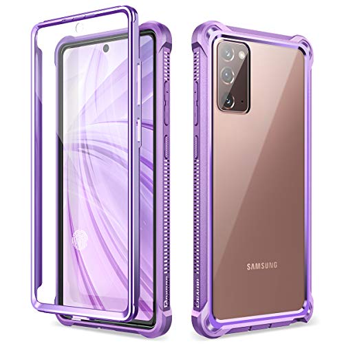 Dexnor Hülle Kompatibel mit Samsung Galaxy Note 20 5G 6,7 Zoll mit integriertem Displayschutz 360-Grad-Staubschutz vorne und hinten Klarer Ganzkörper-Stoßdämpferschutz im Außenbereich - Galvanik lila von Dexnor