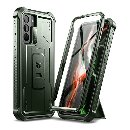 Dexnor Hülle Kompatibel mit Samsung Galaxy S21 5G 6,2" mit eingebautem Displayschutz Militärschutz Rüstung Hochleistungs-Vorder- und Rückseite 360 ​​Ganzkörper-Stoßdämpfer-Schutzhülle - Grün von Dexnor