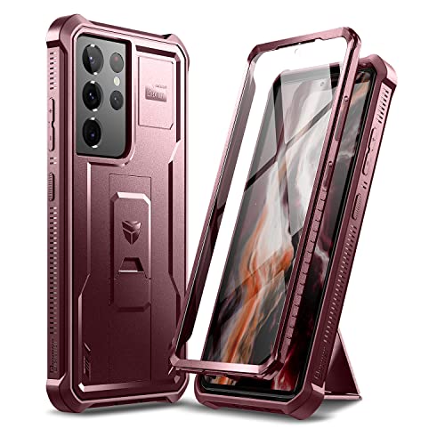 Dexnor Hülle Kompatibel mit Samsung Galaxy S21 Ultra 5G 6,8" mit eingebautem Displayschutz Militärschutz Rüstung Heavy Duty 360 Ganzkörper Stoßfeste Stoßstangenschutz Abdeckung mit Ständer - Rot Dexnor Hülle Kompatibel mit Samsung Galaxy S21 Ultra 5G 6,8" mit eingebautem Displayschutz Militärschutz Rüstung Heavy Duty 360 Ganzkörper Stoßfeste Stoßstangenschutz Abdeckung mit Ständer - Rot von Dexnor