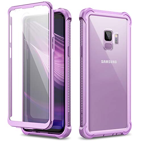 Dexnor Schutzhülle für Samsung Galaxy S9 360, Rundumschutz, 3-lagig, stoßfest, kristallklar, schlank, Kratzfeste Rückseite mit integriertem Displayschutz, Lila von Dexnor