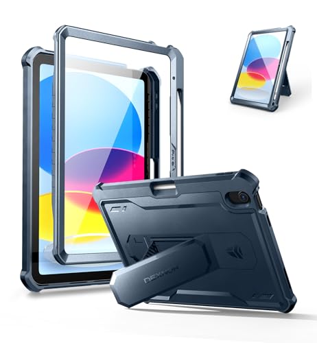 Dexnor Hülle für iPad 10 Generation (2022 Release), 360-Schutz-Ganzkörper-Fall mit eingebautem Displayschutz-Bumper-Fall für iPad 10.9"(2022) - Blau von Dexnor