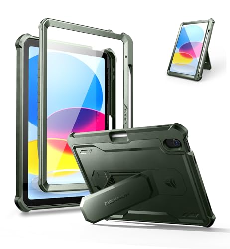 Dexnor Hülle für iPad 10 Generation (2022 Release), 360-Schutz-Ganzkörper-Fall mit eingebautem Displayschutz-Bumper-Fall für iPad 10.9"(2022) - Grün von Dexnor