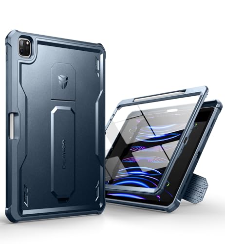 Dexnor Hülle für iPad Pro 12.9 Generation (2022/2021/2020), 360 Schutz Ganzkörper Fall mit eingebautem Displayschutz, Schutzhülle Bumper Fall für iPad 12.9"(4./5./6. Generation) - Marineblau von Dexnor