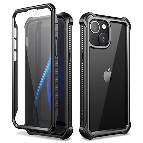 Dexnor Hülle für iPhone 13 Mini（5,4"）, 360 Grad Ganzkörper Stoßfeste Vorder- und Rückseite Schutzhülle mit integriertem Displayschutz - Schwarz von Dexnor