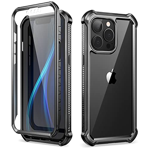 Dexnor Hülle Kompatibel mit iPhone 13 Pro Max（6,7"）, 360-Grad-Ganzkörper-Stoßfeste Vorder- und Rückseite Schutzhülle mit integriertem Displayschutz - Schwarz von Dexnor