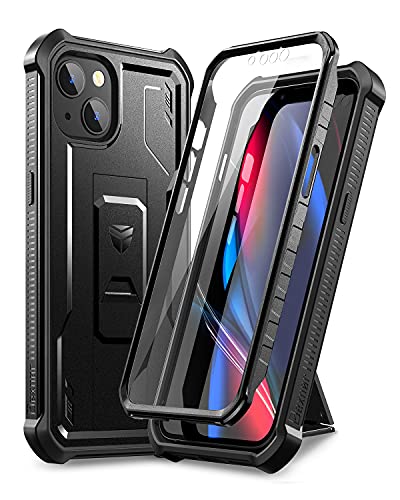 Dexnor Hülle Kompatibel mit iPhone 13 Kompatibel mit iPhone 14 mit eingebautem Displayschutz Militärschutz Rüstung Heavy Duty 360 Ganzkörper Stoßfeste Stoßstangenschutz Abdeckung mit Ständer - Schwarz Dexnor Hülle Kompatibel mit iPhone 13 Kompatibel mit iPhone 14 mit eingebautem Displayschutz Militärschutz Rüstung Heavy Duty 360 Ganzkörper Stoßfeste Stoßstangenschutz Abdeckung mit Ständer - Schwarz von Dexnor