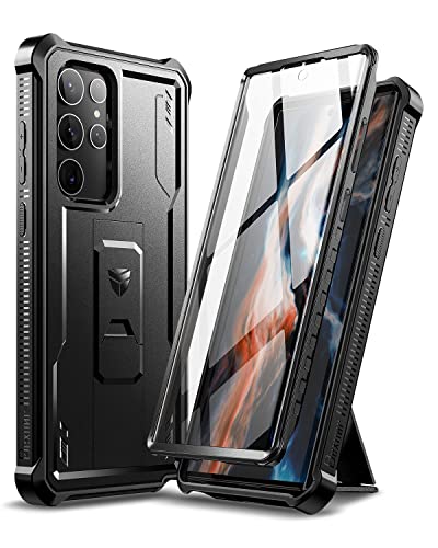 Dexnor Kompatibel mit Hülle Samsung Galaxy S22 Ultra 5G Hülle mit integrierter Displayschutzfolie Militär-Grad 360 Full Body Shockproof Bumper Protection Cover with Stand - Black Dexnor Kompatibel mit Hülle Samsung Galaxy S22 Ultra 5G Hülle mit integrierter Displayschutzfolie Militär-Grad 360 Full Body Shockproof Bumper Protection Cover with Stand - Black von Dexnor