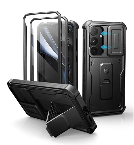 Dexnor Kompatibel mit Samsung Galaxy S25 Plus Hülle mit Eingebaute Schiebekamera Abdeckung&Displayschutz&Kickstand, Schwerlast Stoßfestes Robustes Ganzkörper Stoßfänger Handyhülle - Schwarz Dexnor Kompatibel mit Samsung Galaxy S25 Plus Hülle mit Eingebaute Schiebekamera Abdeckung&Displayschutz&Kickstand, Schwerlast Stoßfestes Robustes Ganzkörper Stoßfänger Handyhülle - Schwarz von Dexnor