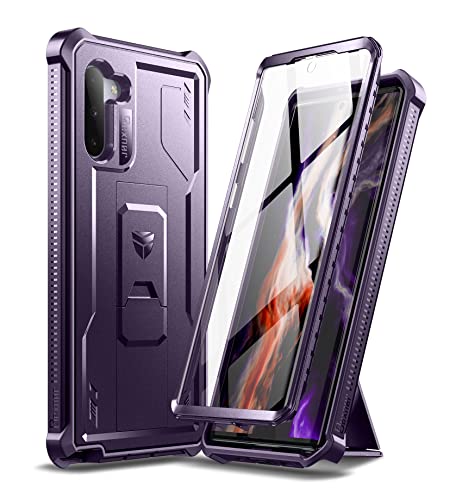 Dexnor Kompatibel mit Samsung Note 10 Hülle, [Eingebaute Displayschutzfolie und Ständer] Heavy Duty Military Grade Protection Stoßfeste Schutzhülle Kompatibel mit Samsung Note 10 - Violett von Dexnor