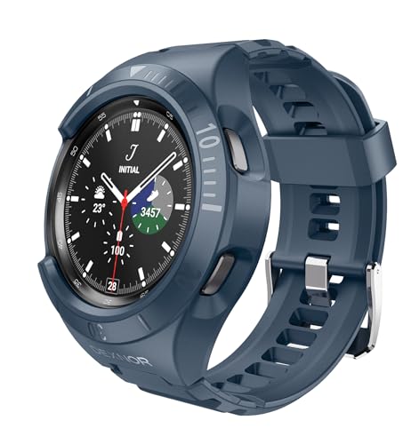 Dexnor Kompatibel mit Samsung Watch 4 Classic Armband (46MM), Militär Grade Hülle mit weichem Silikon Rugged Shockproof Verstellbare iWatch Bands Strap Kompatibel mit Sport - Blau von Dexnor