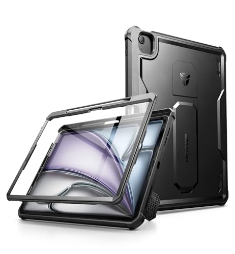 Dexnor Kompatibel mit iPad Air 13 Zoll M2 (2024) Hülle, 360-Schutz-Ganzkörper-Fall mit Eingebautem Displayschutz-Bumper-Fall Kompatibel mit iPad Air 13 Zoll Schutzhülle - Schwarz von Dexnor