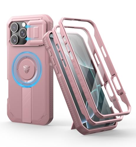 Dexnor Kompatibel mit iPhone 16 Pro Max Hülle mit Kameraabdeckung Schieben & Einstellbarer Kickstand & Integrierter Displayschutz, Robuste stoßfeste Bumper Heavy Duty Mangetic Schutzhülle - Rosa Dexnor Kompatibel mit iPhone 16 Pro Max Hülle mit Kameraabdeckung Schieben & Einstellbarer Kickstand & Integrierter Displayschutz, Robuste stoßfeste Bumper Heavy Duty Mangetic Schutzhülle - Rosa von Dexnor