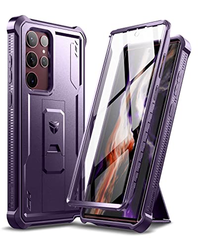 Dexnor Kompatibel mit Hülle Samsung Galaxy S22 Ultra 5G mit integriertem Displayschutz 360 Ganzkörper-Stoßschutz-Stoßschutzhülle in Militärqualität mit Ständer - Phantom Purple von Dexnor