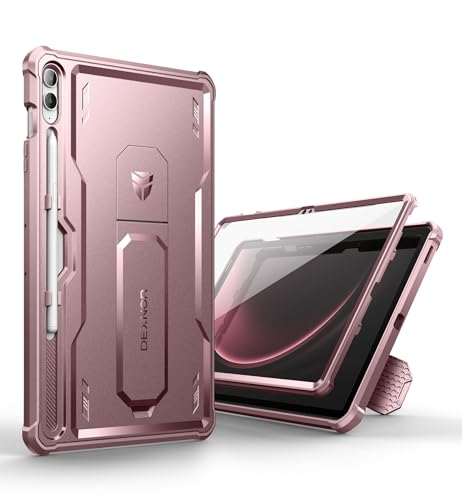 Dexnor Samsung Galaxy Tab S9 FE Plus Hülle, [Eingebaute Displayschutzfolie und Ständer] Strapazierfähiger Schutz in Militärqualität Stoßfeste Schutzhülle für Samsung Galaxy Tab S9 FE Plus - Rosa von Dexnor