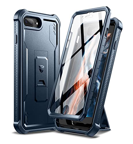 Dexnor für Apple iPhone 7 Plus/8 Plus Hülle, [Eingebauter Displayschutz und Kickstand] Heavy Duty Military Grade Schutz Stoßfeste Schutzhülle für Apple iPhone 7 Plus/8 Plus - Marineblau von Dexnor