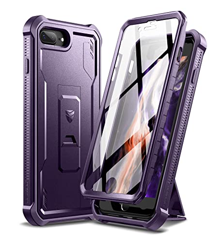 Dexnor Kompatibel mit iPhone 7 Plus/8 Plus Hülle, [Eingebauter Displayschutz und Kickstand] Heavy Duty Military Grade Schutz Stoßfeste Schutzhülle Kompatibel mit iPhone 7 Plus/8 Plus - Phantom Lila von Dexnor