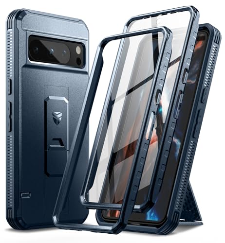 Dexnor Kompatibel mit Google Pixel 8 Pro Hülle【Doppelter Frontrahmen 】, Bumpershock Technology Fallschutz Robuste Telefonabdeckung Stoßfeste Schutzhülle mit Kickstand - Marineblau Dexnor Kompatibel mit Google Pixel 8 Pro Hülle【Doppelter Frontrahmen 】, Bumpershock Technology Fallschutz Robuste Telefonabdeckung Stoßfeste Schutzhülle mit Kickstand - Marineblau von Dexnor