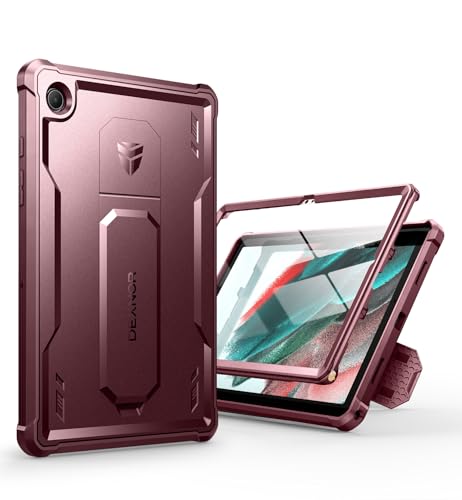 Dexnor für Samsung Galaxy Tab A8 Hülle, [Eingebaute Displayschutzfolie und Ständer] Strapazierfähiger Schutz in Militärqualität Stoßfeste Schutzhülle für Samsung Galaxy Tab A8 - Magic Red von Dexnor