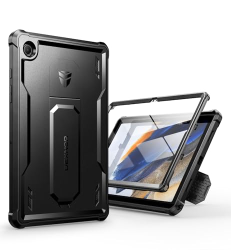 Dexnor für Samsung Galaxy Tab A8 Hülle, [Eingebaute Displayschutzfolie und Ständer] Strapazierfähiger Schutz in Militärqualität Stoßfeste Schutzhülle für Samsung Galaxy Tab A8 - Schwarz von Dexnor
