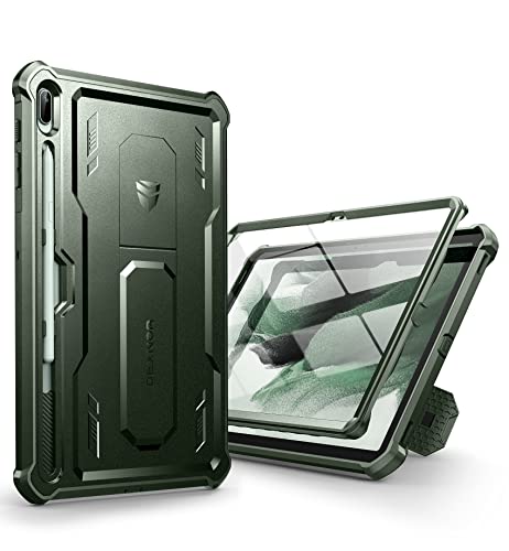 Dexnor für Samsung Galaxy Tab S7+/S8+ Hülle, [Eingebaute Displayschutzfolie und Ständer] Strapazierfähiger Schutz in Militärqualität Stoßfeste Schutzhülle für Samsung Galaxy Tab S7+/S8+ (Grün) von Dexnor