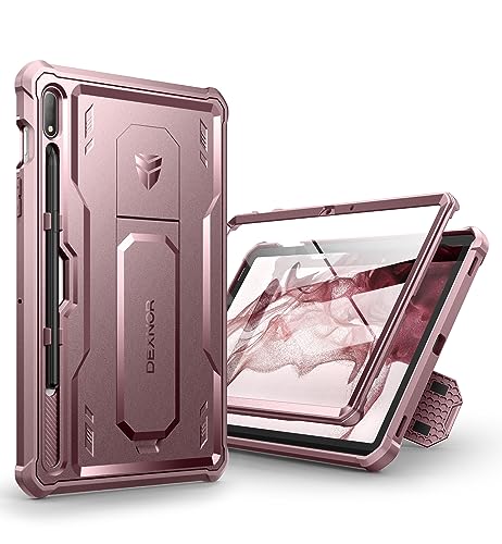 Dexnor für Samsung Galaxy Tab S7/S8 Hülle,[Eingebaute Displayschutzfolie und Ständer] Strapazierfähiger Schutz in Militärqualität Stoßfeste Schutzhülle für Samsung Galaxy Tab S7/S8 - Rosa von Dexnor