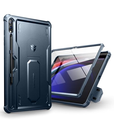 Dexnor für Samsung Galaxy Tab S9 Plus Hülle, [Eingebaute Displayschutzfolie und Ständer] Strapazierfähiger Schutz in Militärqualität Stoßfeste Schutzhülle für Samsung Galaxy Tab S9 Plus - Marineblau von Dexnor