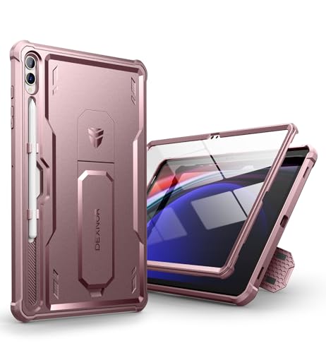 Dexnor für Samsung Galaxy Tab S9 Plus Hülle, [Eingebaute Displayschutzfolie und Ständer] Strapazierfähiger Schutz in Militärqualität Stoßfeste Schutzhülle für Samsung Galaxy Tab S9 Plus - Rosa von Dexnor