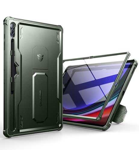 Dexnor für Samsung Galaxy Tab S9 Ultra/S8 Ultra Hülle, [Eingebaute Displayschutzfolie und Ständer] Strapazierfähiger Schutz in Militärqualität Stoßfeste Schutzhülle für Samsung Tab S9 Ultra - Green von Dexnor