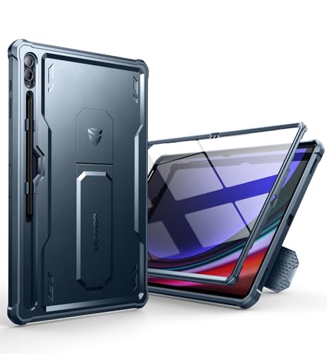 Dexnor für Samsung Galaxy Tab S9 Ultra/S8 Ultra Hülle, [Eingebaute Displayschutzfolie und Ständer] Strapazierfähiger Schutz in Militärqualität Stoßfeste Schutzhülle für Tab S8 Ultra/S9 Ultra - Blau von Dexnor