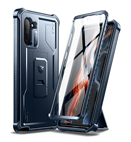 Dexnor für Samsung Note 10 Hülle, [Eingebaute Displayschutzfolie und Ständer] Heavy Duty Military Grade Protection Stoßfeste Schutzhülle für Samsung Note 10 - Blau von Dexnor