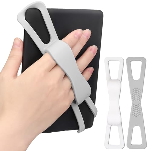 Dexspoeny Silikon-Handschlaufen für Kindle und Tablets, sicherer, leichter Fingergriffhalter für Kindle Paperwhite/iPad/Samsung/Kobo/Oasis/Fire/Sony/Lenovo E-Reader, Weiß + Grau, 2 Stück Dexspoeny Silikon-Handschlaufen für Kindle und Tablets, sicherer, leichter Fingergriffhalter für Kindle Paperwhite/iPad/Samsung/Kobo/Oasis/Fire/Sony/Lenovo E-Reader, Weiß + Grau, 2 Stück von Dexspoeny