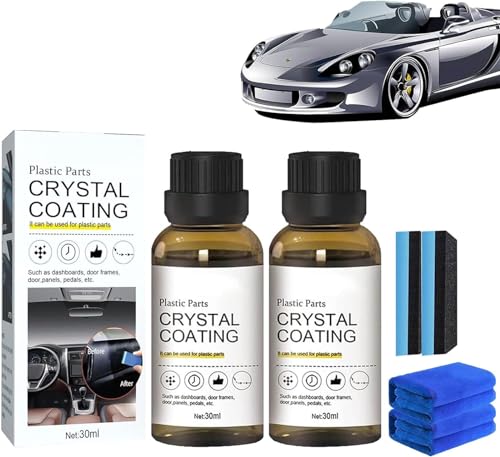 Crystal Coating, Automotive Crystal Coating, Crystal Coating for Car Plastic Parts, Long Duration Plastic Restorer Refurbish Agent, Easy to Use Car Refresher, Great Gloss Protection (2Pcs) von Deysen