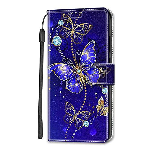 Dfjhure Handyhülle für Samsung Galaxy A14 4G/5G Hülle Wallet Leder Kartenfach Magnet Stoßfeste Handytasche Klapphülle Case Kompatibel mit Samsung Galaxy A14 4G/5G - Schmetterling von Dfjhure