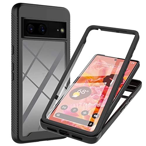 Dfjhure für Google Pixel 7 Pro Hülle 360 Grad Schutzhülle Stoßfest Panzerhülle Mit Eingebautem Displayschutz Outdoor Full Case Handyhülle für Google Pixel 7 Pro - Schwarz von Dfjhure