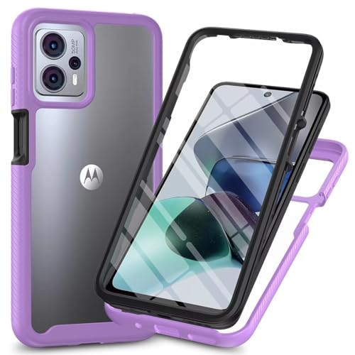 Dfjhure für Motorola Moto G13/G23 Hülle 360 Grad Schutzhülle Stoßfest Panzerhülle Mit Eingebautem Displayschutz Outdoor Full Case Handyhülle für Motorola Moto G13/G23 - Lila von Dfjhure