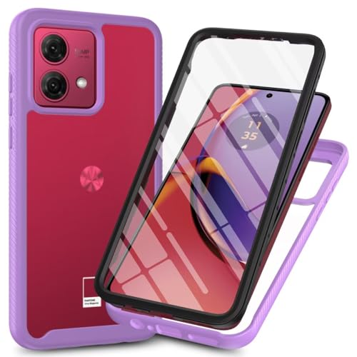 Dfjhure für Motorola Moto G84 Hülle 360 Grad Schutzhülle Stoßfest Panzerhülle Mit Eingebautem Displayschutz Outdoor Full Case Handyhülle für Motorola Moto G84 - Lila von Dfjhure