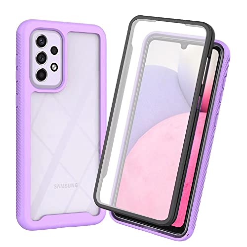 Dfjhure für Samsung Galaxy A23 5G Hülle 360 Grad Schutzhülle Stoßfest Panzerhülle Mit Eingebautem Displayschutz Outdoor Full Case Handyhülle für Samsung Galaxy A23 5G - Lila von Dfjhure