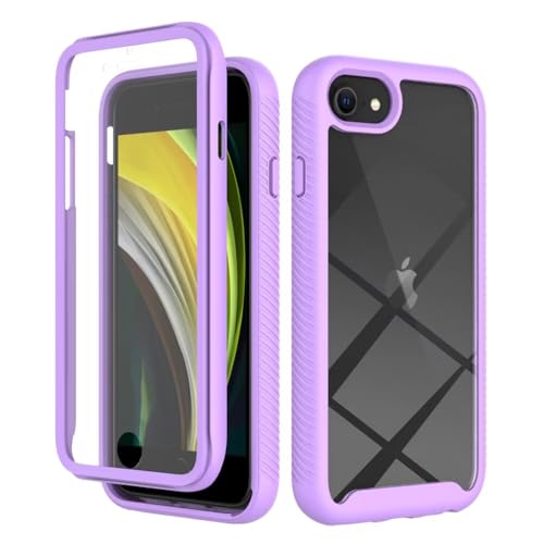 Dfjhure für iPhone SE 2022 / iPhone 8/7 Hülle 360 Grad Schutzhülle Stoßfest Panzerhülle Mit Eingebautem Displayschutz Outdoor Full Case Handyhülle für iPhone SE 2022 / iPhone 8/7 - Lila von Dfjhure