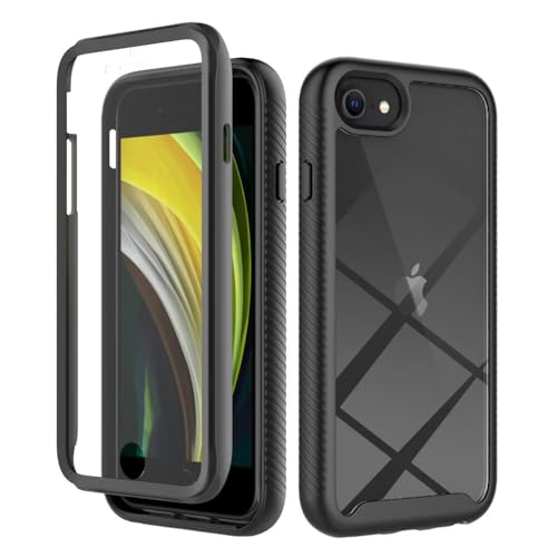 Dfjhure für iPhone SE 2022 / iPhone 8/7 Hülle 360 Grad Schutzhülle Stoßfest Panzerhülle Mit Eingebautem Displayschutz Outdoor Full Case Handyhülle für iPhone SE 2022 / iPhone 8/7 - Schwarz von Dfjhure