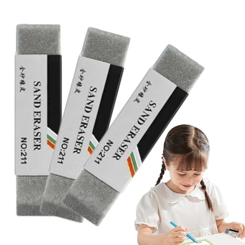Dfstvup Buntstiftradierer - 3 Stücke Wiederwendbare Zeichenradierer,Staubfreies Schülerzubehör Für Prüfungsvorbereitung Aquarellmalerei & Kunstunterricht von Dfstvup
