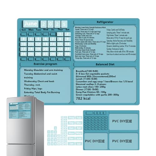 Dgayaeic Kühlschrank Magnet Kalender | Trainingsplaner Für Workouts - Wiederverwendbarer Monatsplaner Für Training Küche Schule Arbeitsplanung Dgayaeic Kühlschrank Magnet Kalender | Trainingsplaner Für Workouts - Wiederverwendbarer Monatsplaner Für Training Küche Schule Arbeitsplanung von Dgayaeic