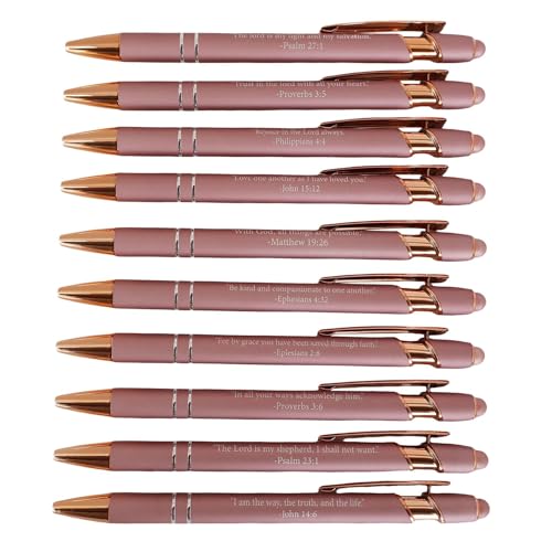 Dgkdek Christliche Stifte, Bibelversballpoint Stifte Religiöse Gefälligkeiten | Set von 10 einziehbarem Schreibwerkzeug Christliche Gefälligkeiten für Männer, keine Blutung, schwarze Tinte von Dgkdek